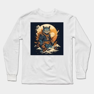 Samurai Kitty Cat Long Sleeve T-Shirt